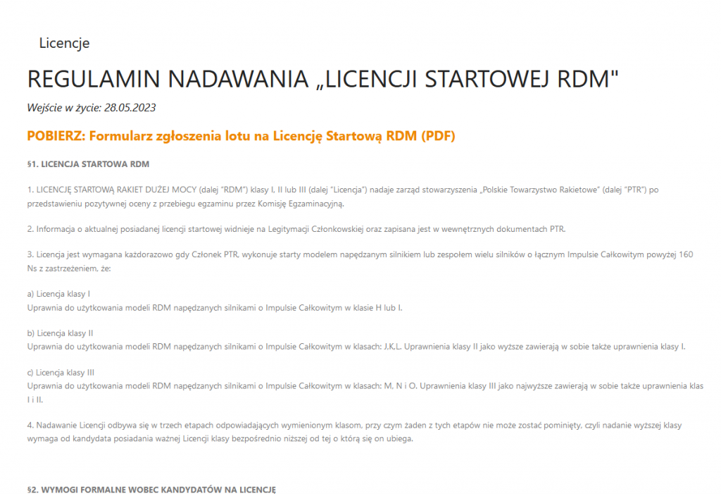 Nowy regulamin zdobywania Licencji startowych RDM